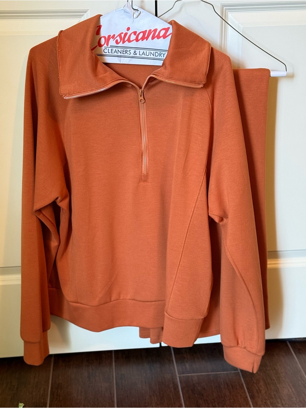 Women’s Rust Zip-Neck Jumpsuit & Top Set